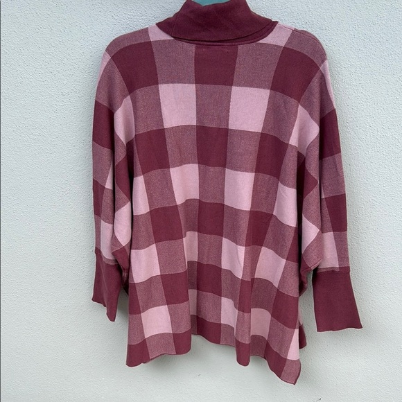 NWT Alfani Pink Cowl Neck Sweater with Plaid Design Size 3X - Picture 5 of 6